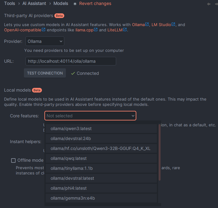 Configure Ollama